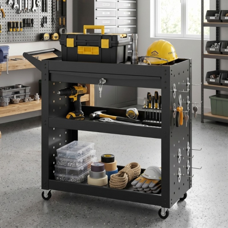 Werkplaatskar met vergrendelba - Workshop Tools List recensie en prijs
