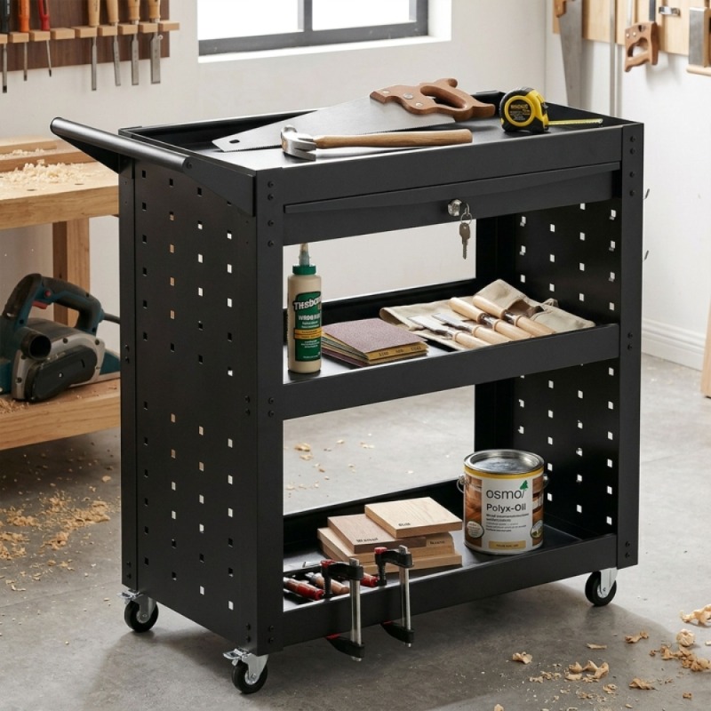 Werkplaatskar met vergrendelba - Workshop Tools List recensie en prijs